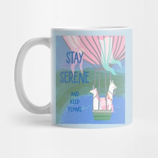 Serenity For You, Unicorn, Flamingo and Llama Hot Air Balloon Ride Mug